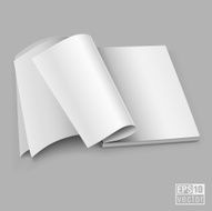 White blank open magazine book paper template vector illustration N3