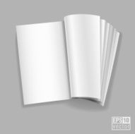 White blank open magazine book paper template vector illustration N4