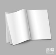 White blank open magazine book paper template vector illustration N5