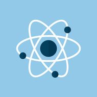 Atom icon modern minimal flat design style Vector illustration