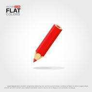 Icon of Red Pencil with Shadow