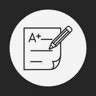 Examination paper line icon N15