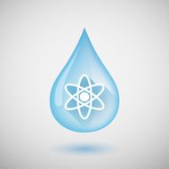 Water drop with an atom N2