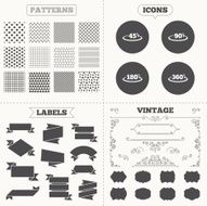 Angle degrees icons Geometry math signs N42