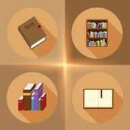 Vector book flat icons