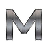 3d metal letter M N2