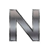 3d metal letter N