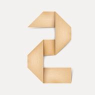 3d elegant folded paper number 2