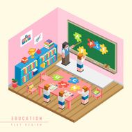 education concept 3d isometric infographic