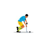 Field Hockey player sign Vector Illustration