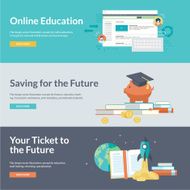 Flat design vector illustration concepts for online education N2