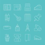 stationery line icon set N5