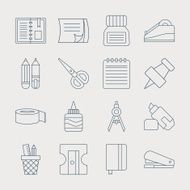 stationery line icon set N6