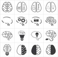 set of brain icon