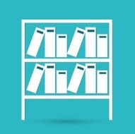 Books on the shelves simply retro vector illustration