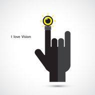 Creative light bulb and hand icon abstract vector design N2
