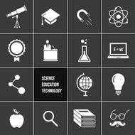 Science Education and Technology Icons Set