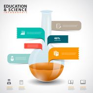Creative concept infographics test tube glass with speech bubble N2