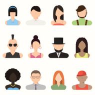 People avatar male and female human faces