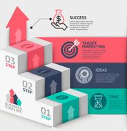 3d business staircase diagram template