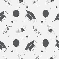Seamless Background of Graduation Caps and Diplomas Pattern N2