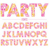 English alphabet for party design