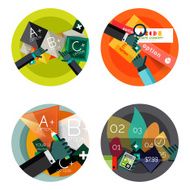 Set of flat design circle option infographics concepts N41