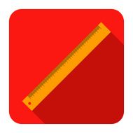 icon of ruler in flat design N2