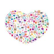 Heart Back to School Seamless children background N2