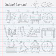 hand drawn of school icons N2