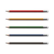 Vector Set of Multicolored Pencils with Erasers Isolated N3