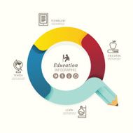 Modern infographics design pencil arrow options banner Vector i N2