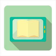 icon e-book a tablet an open book