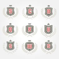 Set of heraldic logo templates N2