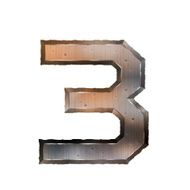 3d old grunge metal number 3