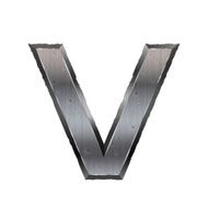 3d metal letter V N2