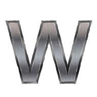 3d metal letter W N2