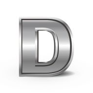 3d metal letter D N2