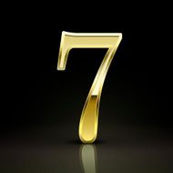 3d elegant golden number 7