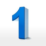 3d blue number 1