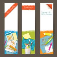 Office and Stationery Supplies Objects Banner N2