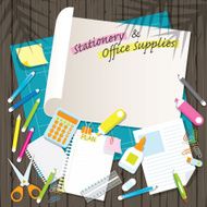 Office Supplies and Stationery Paper Background Frame N5