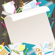 Office Supplies and Stationery Paper Background Frame N6