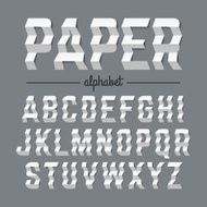Paper alphabet with zigzag folded letters