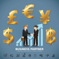 businessman handshake template modern info graphic design N11