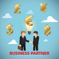 businessman handshake template modern info graphic N4