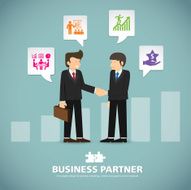 businessman handshake template modern info graphic N6