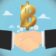 businessman handshake and money banner N5