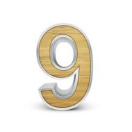 3d attractive wooden number 9