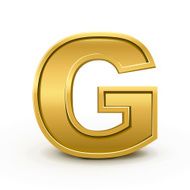 3d bright golden letter G